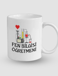Fen Bilgisi Öğretmeni Yazılı Beyaz Porselen Kupa Bardak Fen Bilgisi Öğretmeni Yazılı Beyaz Porselen Kupa Bardak