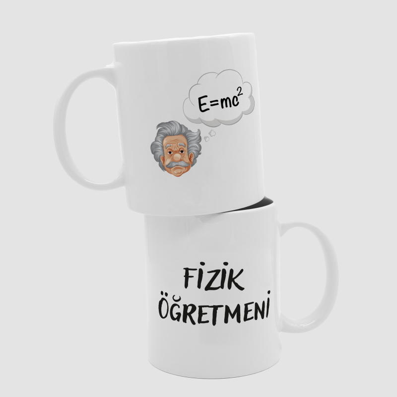 Fizik Öğretmeni Çift Taraflı Tasarım Beyaz Porselen Kupa Bardak Fizik Öğretmeni Çift Taraflı Tasarım Beyaz Porselen Kupa Bardak