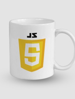 JavaScript Tasarımlı Beyaz Porselen Kupa Bardak JavaScript Tasarımlı Beyaz Porselen Kupa Bardak