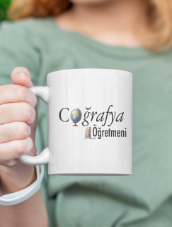 Coğrafya Öğretmeni Yazılı Beyaz Porselen Kupa Bardak Coğrafya Öğretmeni Yazılı Beyaz Porselen Kupa Bardak