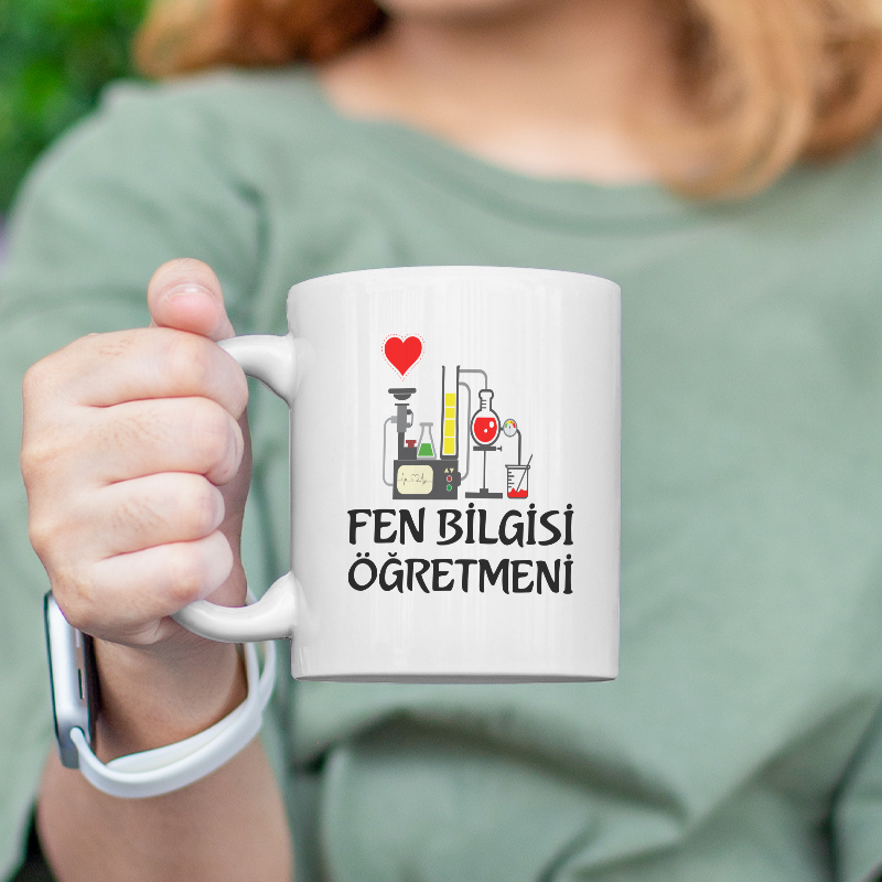 Fen Bilgisi Öğretmeni Yazılı Beyaz Porselen Kupa Bardak Fen Bilgisi Öğretmeni Yazılı Beyaz Porselen Kupa Bardak