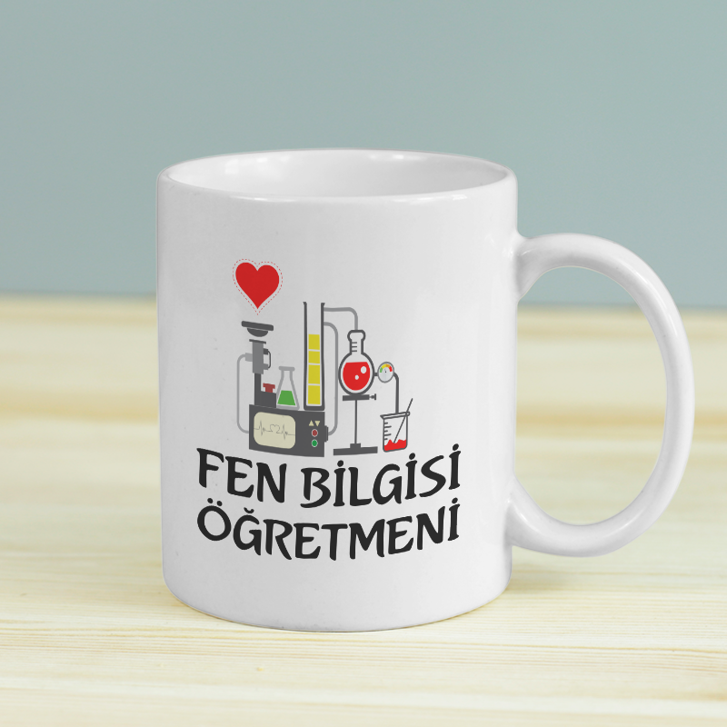 Fen Bilgisi Öğretmeni Yazılı Beyaz Porselen Kupa Bardak Fen Bilgisi Öğretmeni Yazılı Beyaz Porselen Kupa Bardak