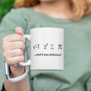 Matematik Formüllü It Was Delicious Yazılı Beyaz Porselen Kupa Bardak