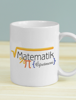 Matematik Öğretmeni Tasarımlı Beyaz Porselen Kupa Bardak Matematik Öğretmeni Tasarımlı Beyaz Porselen Kupa Bardak