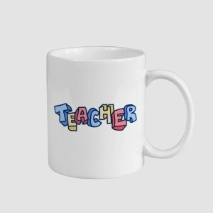Teacher Yazılı Beyaz Porselen Kupa Bardak