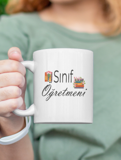Sınıf Öğretmenim Tasarımlı Beyaz Porselen Kupa Bardak Sınıf Öğretmenim Tasarımlı Beyaz Porselen Kupa Bardak