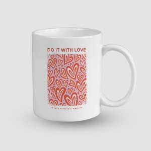 Do It With Love Yazılı Beyaz Porselen Kupa Bardak