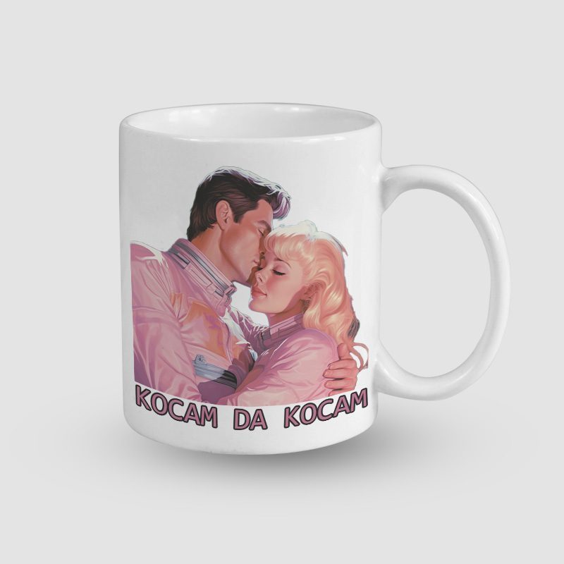 Kocam da Kocam Esprili Beyaz Porselen Kupa Bardak