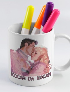 Kocam da Kocam Esprili Beyaz Porselen Kupa Bardak