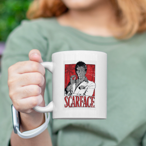 Scarface Al Pacino Tasarımlı Beyaz Porselen Kupa Bardak