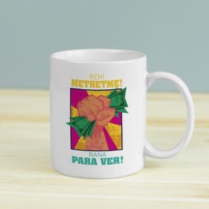 Para Ver Esprili Beyaz Porselen Kupa Bardak