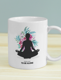 Yogis Love To Be Alone Yazılı Beyaz Porselen Kupa Bardak Yogis Love To Be Alone Yazılı Beyaz Porselen Kupa Bardak