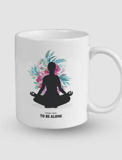 Yogis Love To Be Alone Yazılı Beyaz Porselen Kupa Bardak Yogis Love To Be Alone Yazılı Beyaz Porselen Kupa Bardak