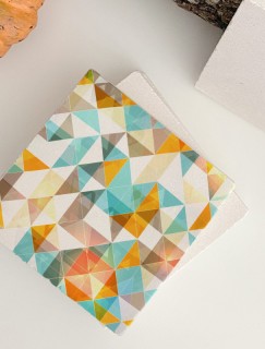 Polygonal Desenli Doğal Taş Bardak Altlığı