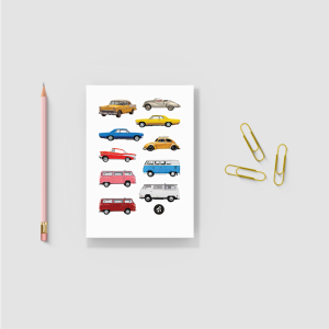 Vintage Otomobiller Tasarımlı A4 Kağıt 10'lu Yetişkin Sticker Seti