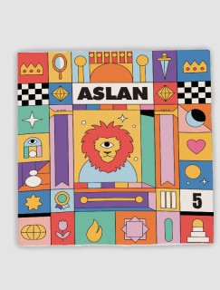 Aslan Burcu Renkli Tasarımlı 4lü Doğal Taş Bardak Altlığı Aslan Burcu Renkli Tasarımlı 4lü Doğal Taş Bardak Altlığı