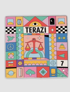 Terazi Burcu Renkli Tasarımlı 4lü Doğal Taş Bardak Altlığı Terazi Burcu Renkli Tasarımlı 4lü Doğal Taş Bardak Altlığı