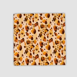 Suluboya Leopar Kürkü Tasarımlı 4lü Doğal Taş Bardak Altlığı