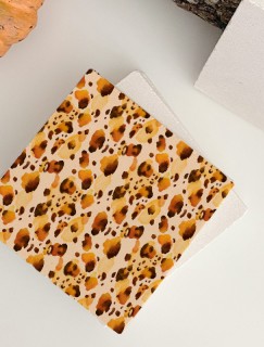 Suluboya Leopar Kürkü Tasarımlı 4lü Doğal Taş Bardak Altlığı Suluboya Leopar Kürkü Tasarımlı 4lü Doğal Taş Bardak Altlığı