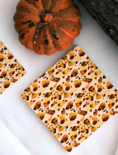 Suluboya Leopar Kürkü Tasarımlı 4lü Doğal Taş Bardak Altlığı Suluboya Leopar Kürkü Tasarımlı 4lü Doğal Taş Bardak Altlığı
