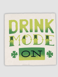Drink Mode On Yazılı 4lü Doğal Taş Kare Bardak Altlığı Drink Mode On Yazılı 4lü Doğal Taş Kare Bardak Altlığı