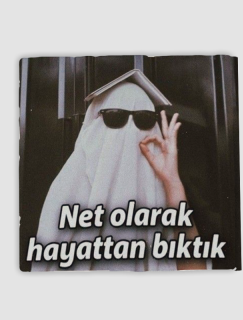 Hayattan Bıktık Yazılı 4lü Doğal Taş Kare Bardak Altlığı Hayattan Bıktık Yazılı 4lü Doğal Taş Kare Bardak Altlığı