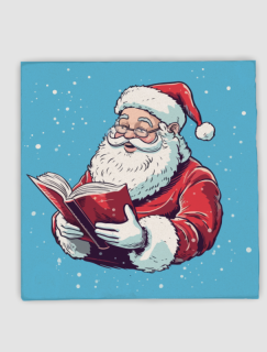 Kitap Okuyan Noel Baba Tasarımlı 4lü Doğal Taş Bardak Altlığı Kitap Okuyan Noel Baba Tasarımlı 4lü Doğal Taş Bardak Altlığı