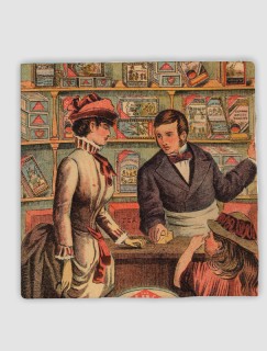 Retro Market Tasarımlı 4lü Doğal Taş Bardak Altlığı Retro Market Tasarımlı 4lü Doğal Taş Bardak Altlığı