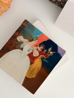 Dans Eden İnsanlar Retro Tasarımlı 4lü Doğal Taş Bardak Altlığı Dans Eden İnsanlar Retro Tasarımlı 4lü Doğal Taş Bardak Altlığı