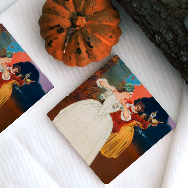 Dans Eden İnsanlar Retro Tasarımlı 4lü Doğal Taş Bardak Altlığı Dans Eden İnsanlar Retro Tasarımlı 4lü Doğal Taş Bardak Altlığı