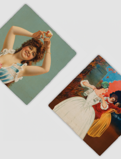 Vintage Kadınlar Tasarımlı 4'lü Doğal Taş Bardak Altlığı Vintage Kadınlar Tasarımlı 4'lü Doğal Taş Bardak Altlığı