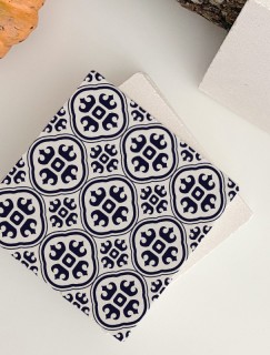 Vintage Tile Pattern Tasarımlı 4lü Doğal Taş Bardak Altlığı Vintage Tile Pattern Tasarımlı 4lü Doğal Taş Bardak Altlığı
