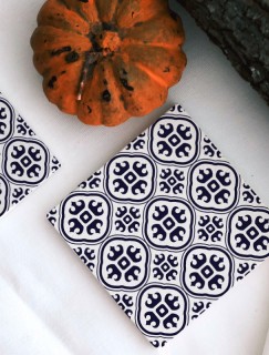 Vintage Tile Pattern Tasarımlı 4lü Doğal Taş Bardak Altlığı Vintage Tile Pattern Tasarımlı 4lü Doğal Taş Bardak Altlığı