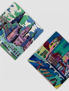 Ernst Ludwig Kirchner's Eserleri Tasarımlı 4'lü Doğal Taş Bardak Altlığı Ernst Ludwig Kirchner's Eserleri Tasarımlı 4'lü Doğal Taş Bardak Altlığı