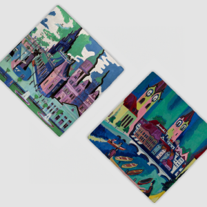 Ernst Ludwig Kirchner's Eserleri Tasarımlı 4'lü Doğal Taş Bardak Altlığı