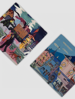 Ernst Ludwig Kirchner's Eserleri Tasarımlı 4'lü Doğal Taş Bardak Altlığı Ernst Ludwig Kirchner's Eserleri Tasarımlı 4'lü Doğal Taş Bardak Altlığı