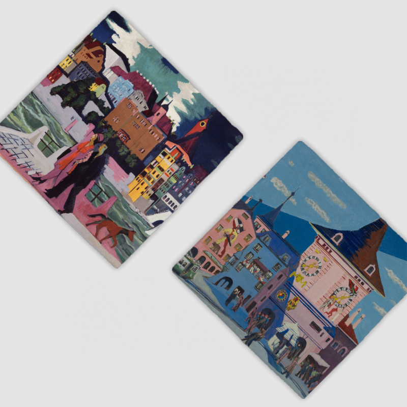 Ernst Ludwig Kirchner's Eserleri Tasarımlı 4'lü Doğal Taş Bardak Altlığı Ernst Ludwig Kirchner's Eserleri Tasarımlı 4'lü Doğal Taş Bardak Altlığı
