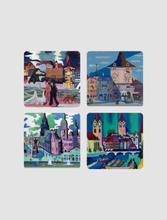 Ernst Ludwig Kirchner's Eserleri Tasarımlı 4'lü Doğal Taş Bardak Altlığı Ernst Ludwig Kirchner's Eserleri Tasarımlı 4'lü Doğal Taş Bardak Altlığı