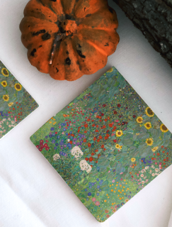 " Gustav Klimt Ayçiçekli Çiftlik Bahçesi (1907) Tasarımlı 4'lü Doğal Taş Bardak Altlığı" " Gustav Klimt Ayçiçekli Çiftlik Bahçesi (1907) Tasarımlı 4'lü Doğal Taş Bardak Altlığı"