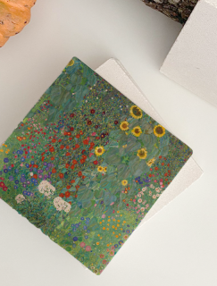 " Gustav Klimt Ayçiçekli Çiftlik Bahçesi (1907) Tasarımlı 4'lü Doğal Taş Bardak Altlığı" " Gustav Klimt Ayçiçekli Çiftlik Bahçesi (1907) Tasarımlı 4'lü Doğal Taş Bardak Altlığı"