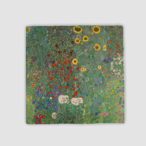 " Gustav Klimt Ayçiçekli Çiftlik Bahçesi (1907) Tasarımlı 4'lü Doğal Taş Bardak Altlığı"