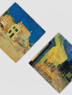 Van Gogh Manzaraları Tasarımlı 4'lü Doğal Taş Bardak Altlığı Van Gogh Manzaraları Tasarımlı 4'lü Doğal Taş Bardak Altlığı