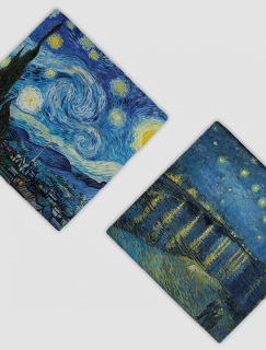 Van Gogh Manzaraları Tasarımlı 4'lü Doğal Taş Bardak Altlığı Van Gogh Manzaraları Tasarımlı 4'lü Doğal Taş Bardak Altlığı