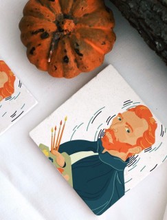 Van Gogh Resim Yapıyor Tasarımlı 4lü Doğal Taş Bardak Altlığı Van Gogh Resim Yapıyor Tasarımlı 4lü Doğal Taş Bardak Altlığı