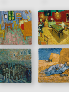 Van Gogh Tasarımlı 4'lü Doğal Taş Bardak Altlığı Van Gogh Tasarımlı 4'lü Doğal Taş Bardak Altlığı