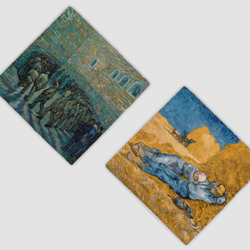 Van Gogh Tasarımlı 4'lü Doğal Taş Bardak Altlığı Van Gogh Tasarımlı 4'lü Doğal Taş Bardak Altlığı