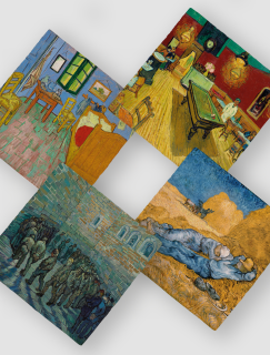 Van Gogh Tasarımlı 4'lü Doğal Taş Bardak Altlığı Van Gogh Tasarımlı 4'lü Doğal Taş Bardak Altlığı
