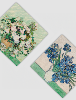 Van Gogh'un Çiçekleri Tasarımlı 4'lü Doğal Taş Bardak Altlığı Van Gogh'un Çiçekleri Tasarımlı 4'lü Doğal Taş Bardak Altlığı
