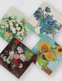 Van Gogh'un Çiçekleri Tasarımlı 4'lü Doğal Taş Bardak Altlığı Van Gogh'un Çiçekleri Tasarımlı 4'lü Doğal Taş Bardak Altlığı