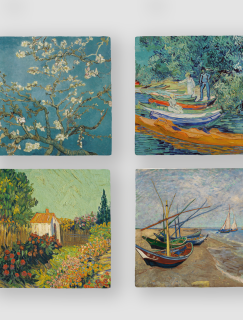 Vincent Van Gogh Tasarımları 4'lü Doğal Taş Bardak Altlığı Vincent Van Gogh Tasarımları 4'lü Doğal Taş Bardak Altlığı